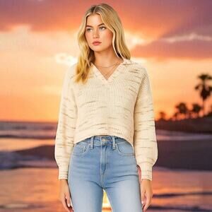 L*Space Layla Space Dyed Cropped Long Sleeve Sweater NWT